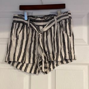 Grey and White Striped shorts